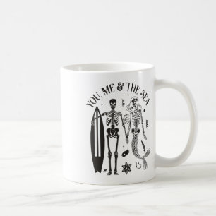 Mermaidenskelett-Paar surft Vintage-Insel Bea Kaffeetasse