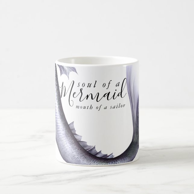 #MermaidLife Sailor Mouth Mermaid Soul | LILA Kaffeetasse (Mittel)