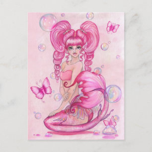 "Mermaids and Butterflies: Rosa" Postkarte