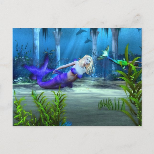 Mermaid's At Play Postcard Postkarte (Vorderseite)