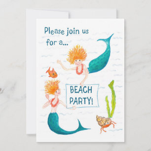 Mermaids Beach Party Einladung