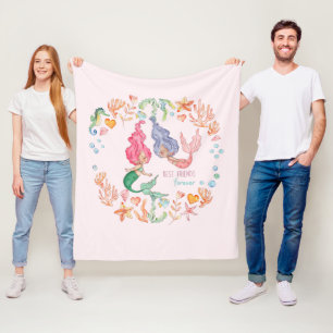 Mermaids Best Friends Forever BESTE FREUNDIN Perso Fleecedecke