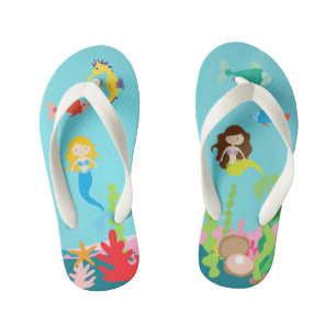 Mermaids Blonde & Brünettes Unterseeleben Kinderbadesandalen