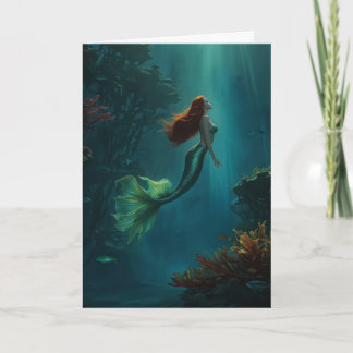 Mermaid's Dream Fantasy Art Underwater Scene Karte