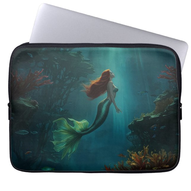 Mermaid's Dream Fantasy Art Underwater Scene Laptopschutzhülle (Vorderseite)