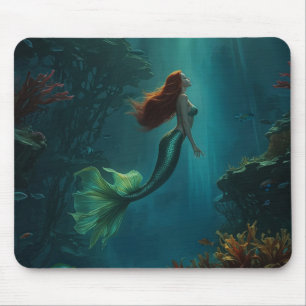 Mermaid's Dream Fantasy Art Underwater Scene Mousepad