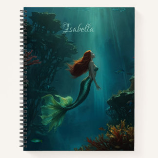 Mermaid's Dream Fantasy Art Underwater Scene Notizbuch