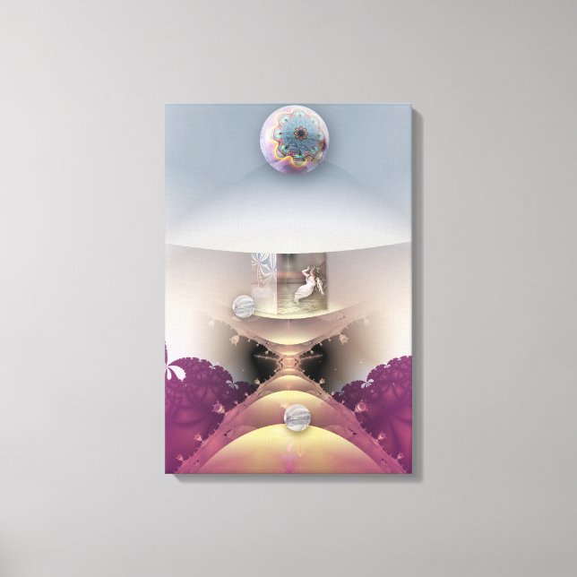 Mermaid's Dream, Fantasy Digital Art Canvas Print Leinwanddruck (Vorderseite)