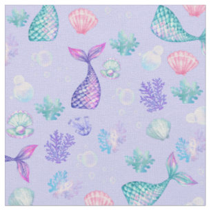 Mermaids Dream on Pastel Lila Stoff