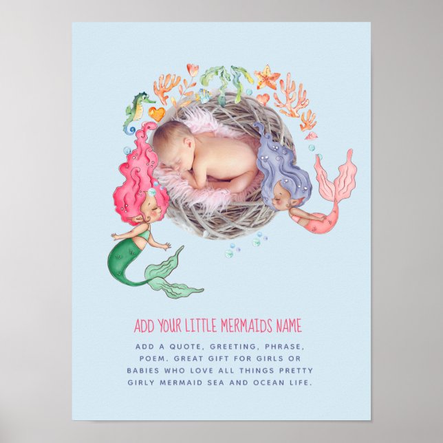 Mermaids FOTO Ankündigung Wall Art oder Willkommen Poster (Vorne)