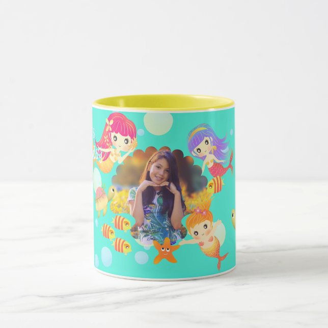 Mermaids Foto Aqua Tasse (Zentrum)
