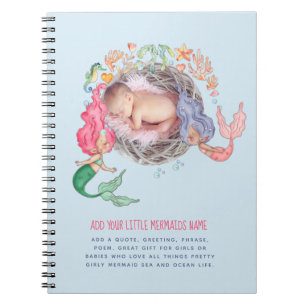 Mermaids FOTO Baby Erinnerungen Journal Notizblock