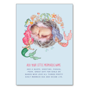 Mermaids FOTO Baby Shower Party Tischnummer
