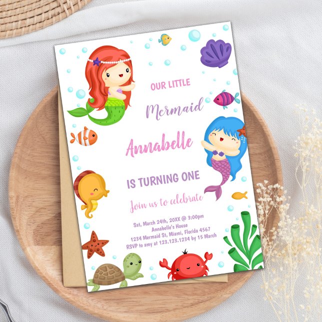 Mermaids Geburtstagseinladungen Einladung (Mermaids Birthday Invitations)