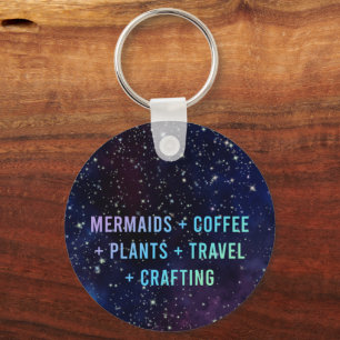 Mermaids + Kaffee + Pflanze Galaxy Design Schlüsse Schlüsselanhänger