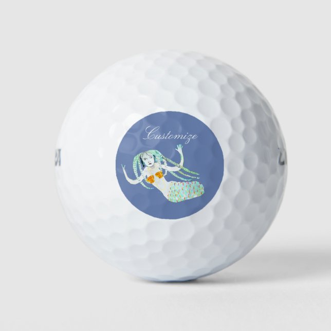 Mermaids mit Dreadlocks Thunder_Cove Golfball (Vorderseite)