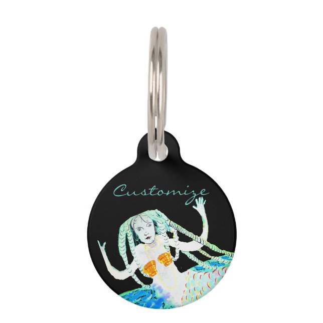 Mermaids mit Dreadlocks Thunder_Cove Haustiermarke (Vorderseite)