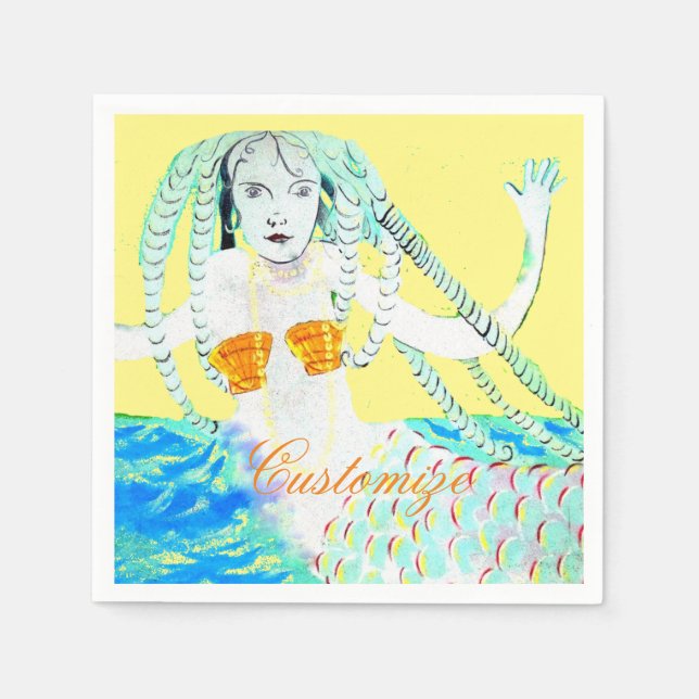 Mermaids mit Dreadlocks Thunder_Cove Serviette (Vorderseite)