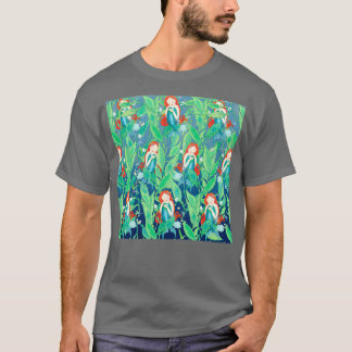 Mermaids Neck Gator Red Hair Schöne Meerjungfrau T-Shirt