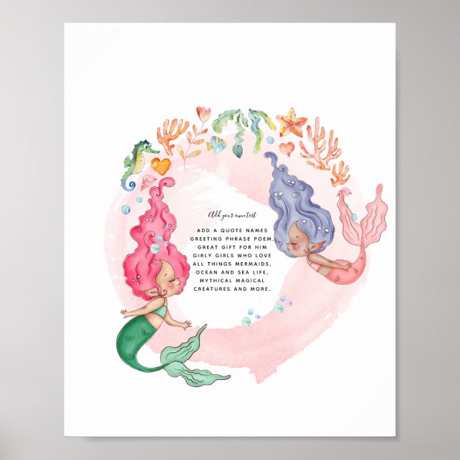 MERMAIDS PERSONALISIERT POSTER (Vorne)