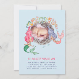 Mermaids Personalisiertes FOTO Einladung Ankündigu