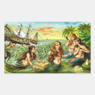 Mermaids Rechteckiger Aufkleber