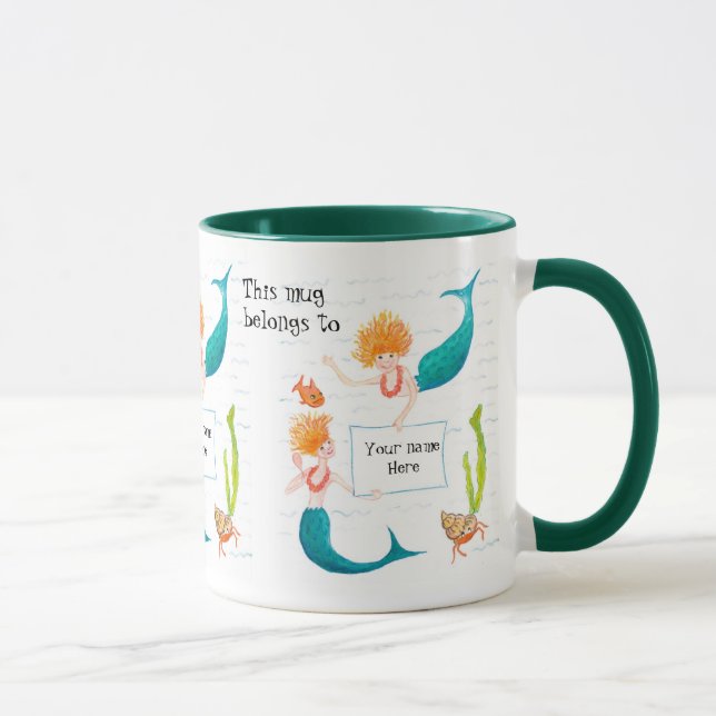 Mermaids Ringer-Tasse zum Personalisieren Tasse (Rechts)