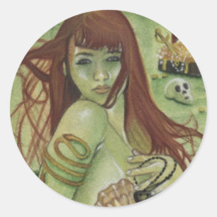 Mermaid's Schatzaufkleber Runder Aufkleber