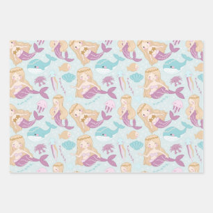 Mermaids Sea Baby Shower Girls Geburtstagsparty Geschenkpapier Set