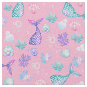 Mermaids träumen von Cotton Candy Pink Stoff