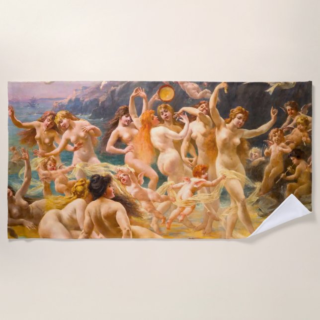 Mermaids und Engel tanzen Strandtuch (Vorderseite)
