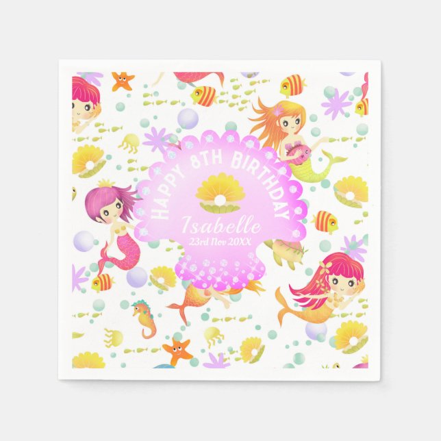 Mermaids White Serviette (Vorderseite)