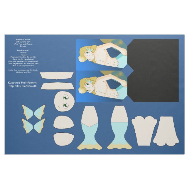 Merman Kuzoura DIY Tasche Wine Plushie Combo Stoff (Yard (91,4 cm))