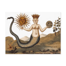 Merman mit drei Gesichtspunkten Mittelaltersymbol