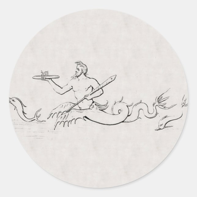 Merman Runder Aufkleber (Vorderseite)