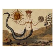 Merman Sonne und Mond Symbol Perfekt