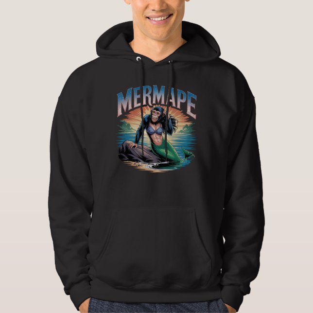 Mermape Illustration Combo Creature Funny Hoodie (Vorderseite)