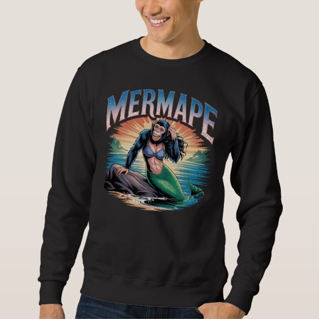 Mermape Illustration Combo Creature Funny Sweatshirt (Vorderseite)