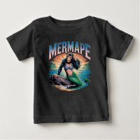 Mermape Illustration – Meerjungfrau Affe Lustiges