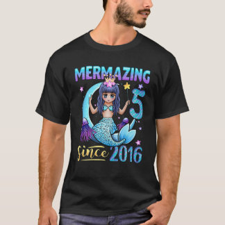 Mermazing Seit 2016 5 Jahre alte Girl Meerjungfrau T-Shirt