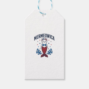 Mermeowica Patriotische Katze Meerjungfrau Shirt D Geschenkanhänger