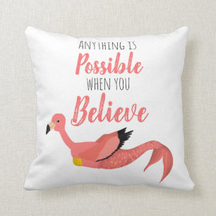 Mermingo: Mermaid Flamingo Inspiration Zitat Kissen