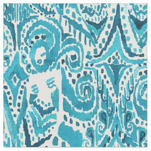 #MERMLIFE Aqua-Seemeerjungfrau Stammes- Ikat Stoff