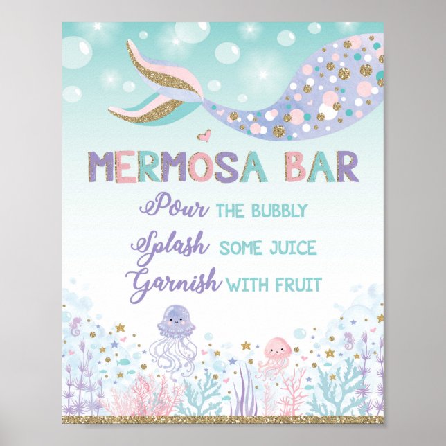 Mermosa Bar Meerjungfrau Mimosa Bar Unterseezeiche Poster (Vorne)