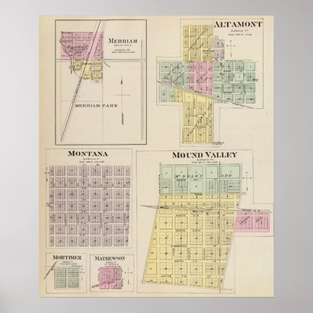 Merriam, Altamont, Montana, Mound Valley, Kansas Poster (Vorne)