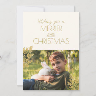 Merrier Little Christmas One Foto Pet Kaninchen Feiertagskarte