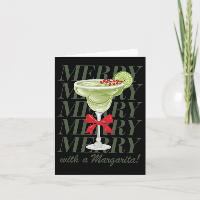 Merrier mit einem Margarita Weihnachtsgetränk Marg Karte (Vorderseite)