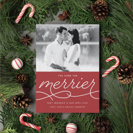 Merrier Pregnancy Announcement Christmas Card Feiertagskarte