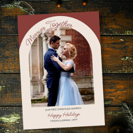 Merrier Together Arch Foto Simple Modern Feiertagskarte