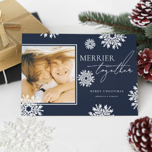 Merrier Together Foto Weihnachtskarte Feiertagskarte